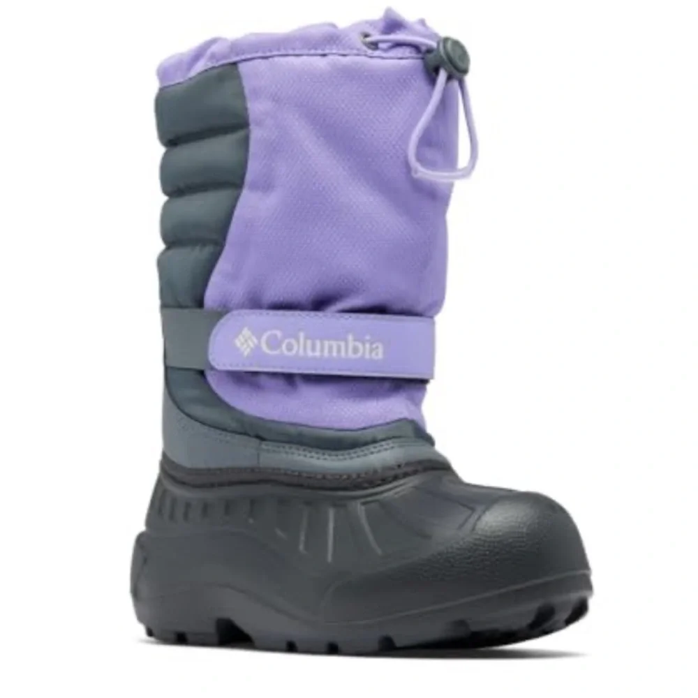 NWT Columbia Youth Powderbug Snowlite Waterproof SnowBoot Purple/Graphite